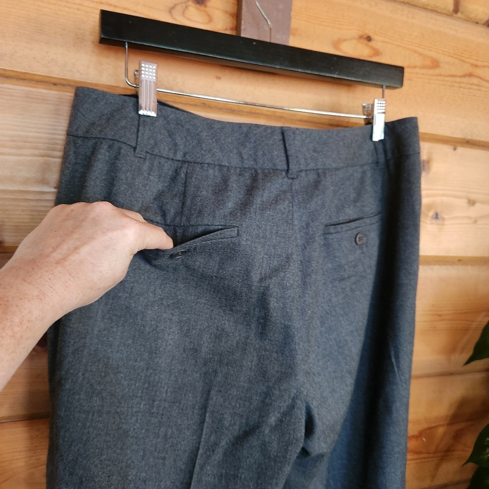 Talbots Heritage Wool Dress Pants Trousers Wide Straight Gray Lined Sz 10 X 29" - Picture 7 of 10